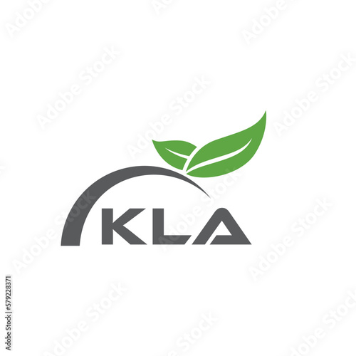 KLA letter nature logo design on white background. KLA creative initials letter leaf logo concept. KLA letter design.
