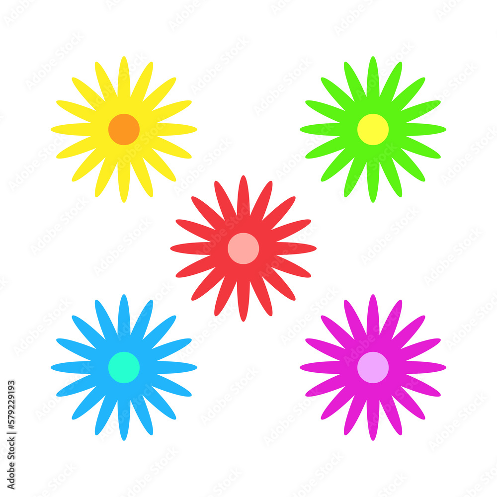 Minimalist vector set of cute flowers. Minimalist vector set of cute flowers.