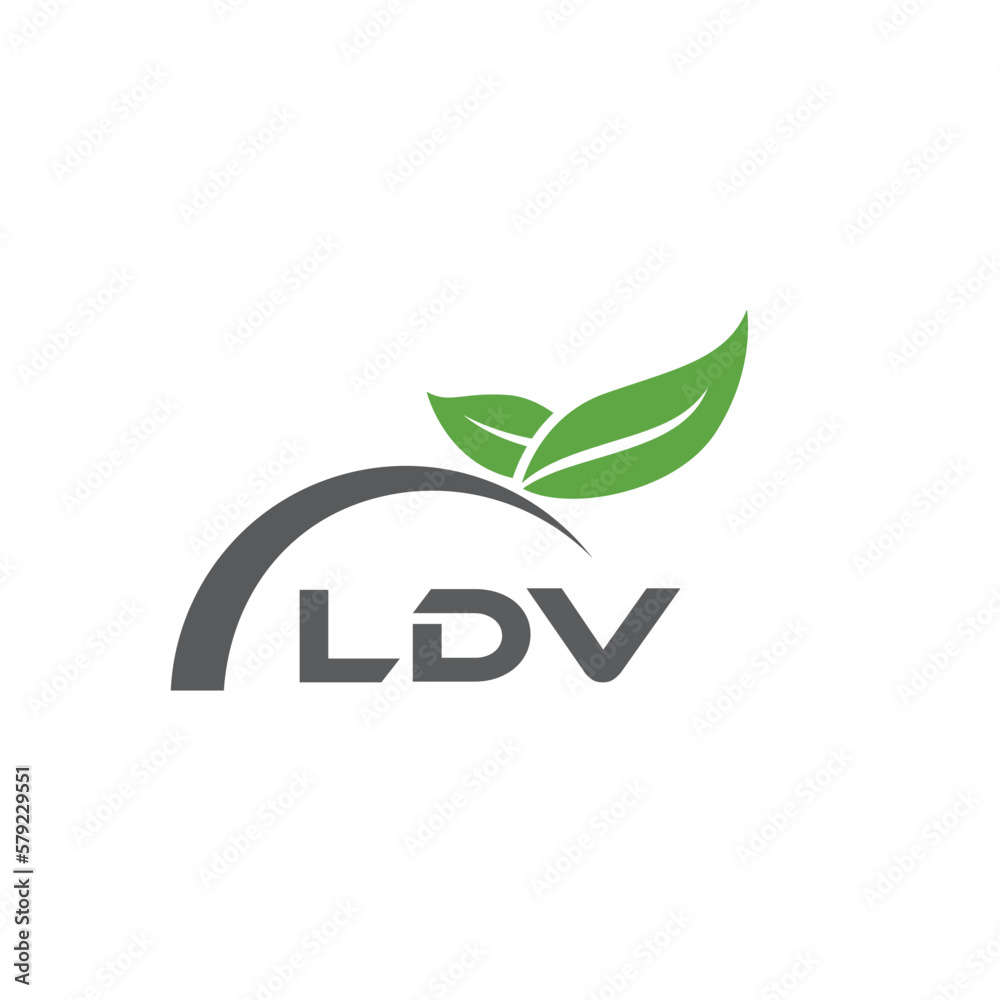 Fototapeta premium LDV letter nature logo design on white background. LDV creative initials letter leaf logo concept. LDV letter design. 