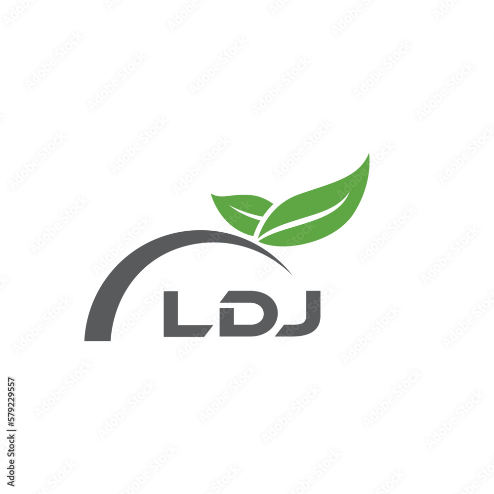 Fototapeta premium LDJ letter nature logo design on white background. LDJ creative initials letter leaf logo concept. LDJ letter design. 