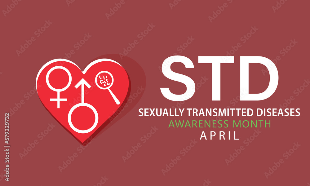 April is Sexually Transmitted diseases  Awareness Month. Template for background, banner, card, poster