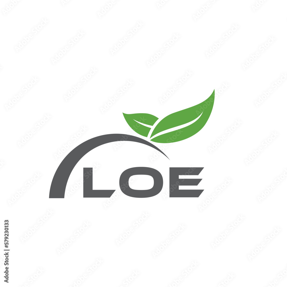 Fototapeta premium LOE letter nature logo design on white background. LOE creative initials letter leaf logo concept. LOE letter design. 
