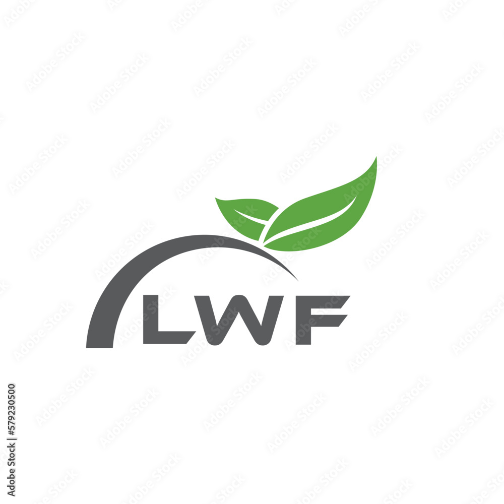 Obraz premium LWF letter nature logo design on white background. LWF creative initials letter leaf logo concept. LWF letter design. 