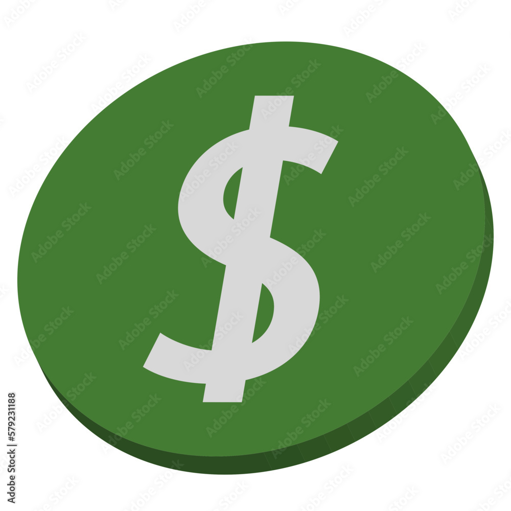 Obraz premium Dollar icon 3D realistic vector