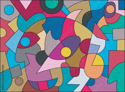 colorful abstract mural art