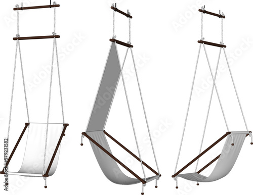 Vector sketch of garden hanging chair illustration