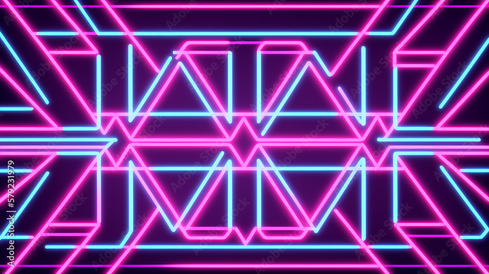 Arte Abstracto Neón con Líneas, IA Generativa