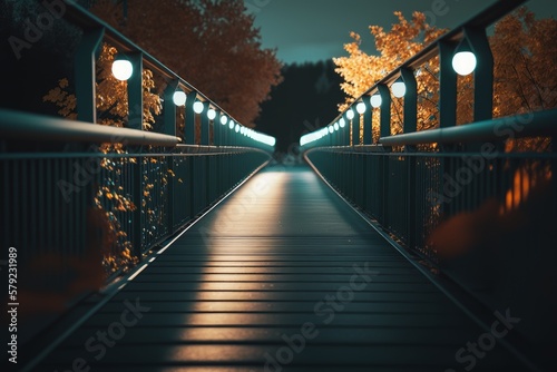 Fototapete Unleashing Epic Composition with Unreal Engine 5: Stunning Pedestrian Bridge Lit