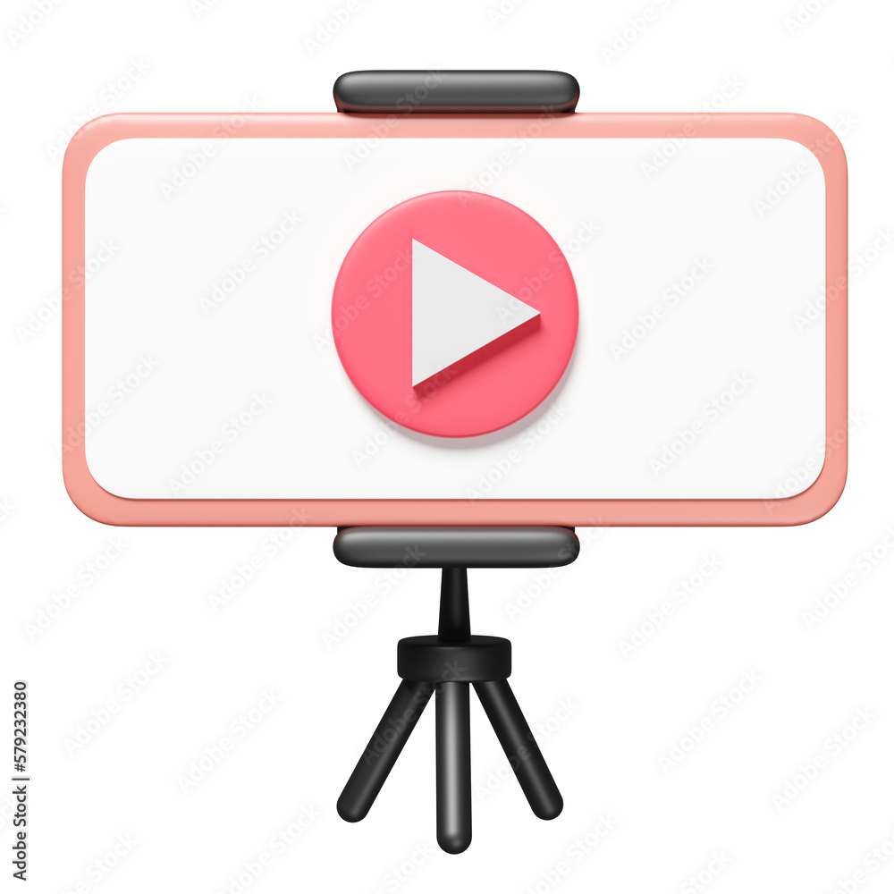 social media with 3d mobile phone, smartphone, play button, tripod icons isolated. online social, communication applications, minimal template concept, 3d render illustration social media with 3d mobile phone, smartphone, play button, tripod icons isolated. online social, communication applications, minimal template concept, 3d render illustration