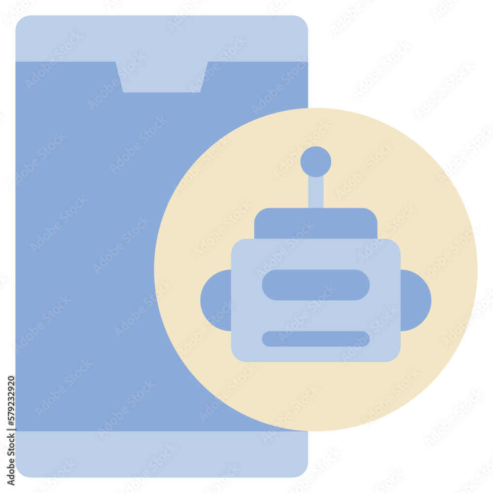 robot ai mobile phone icon flat style robot ai mobile phone icon flat style