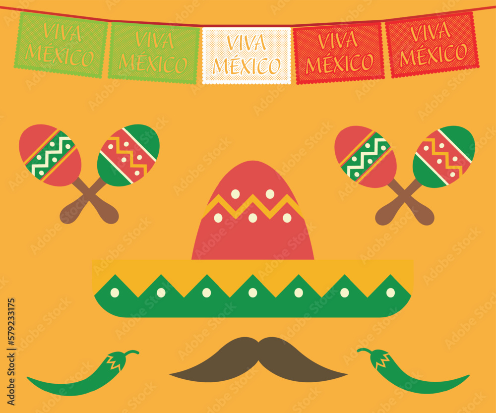 Cinco de mayo ilustración plana mexicana