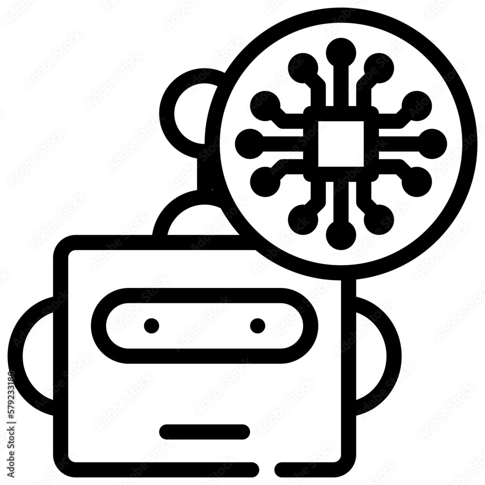chip ai robot technology icon simple line chip ai robot technology icon simple line