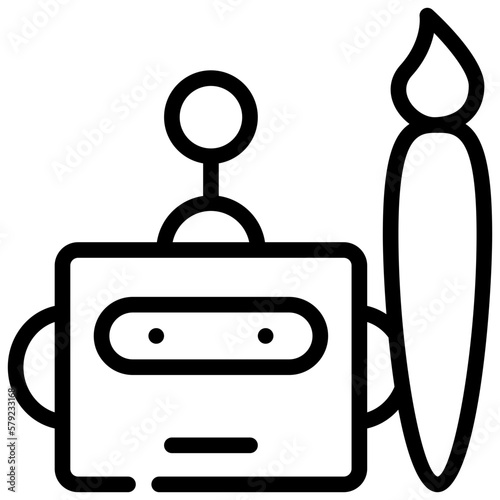 art drawing ai robot generative icon simple line