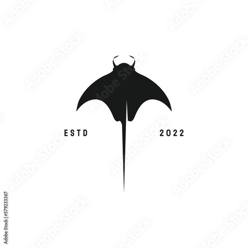 Creative vintage stingray logo vector design template
