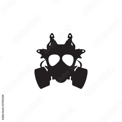 Black gas mask silhouette vector design illustration