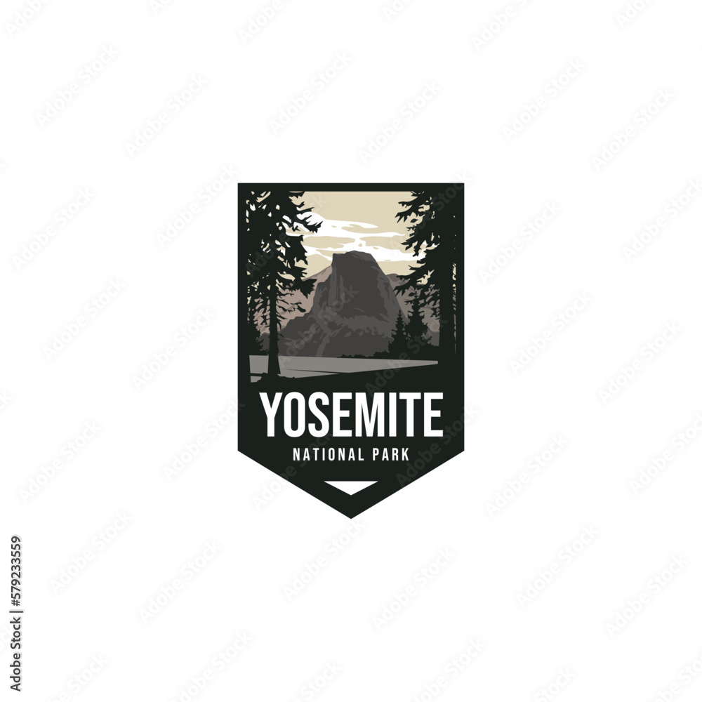 Yosemite National Park logo badge emblem sticker patch vector illustration Yosemite National Park logo badge emblem sticker patch vector illustration