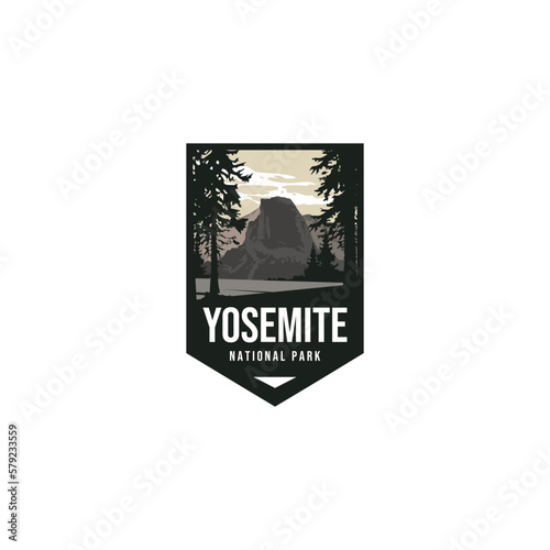 Yosemite National Park logo badge emblem sticker patch vector illustration