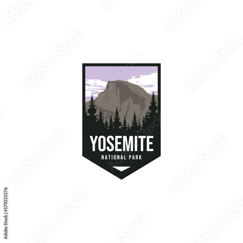 Yosemite National Park logo badge emblem sticker patch vector illustration