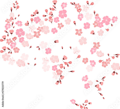 Cherry blossom vector illustration on white isolated.Peach blossom for doodle art on background.Sakura vector for tattoo design.Symbol flower of Japanese.Plum blossom vecor collection.beautiful floral