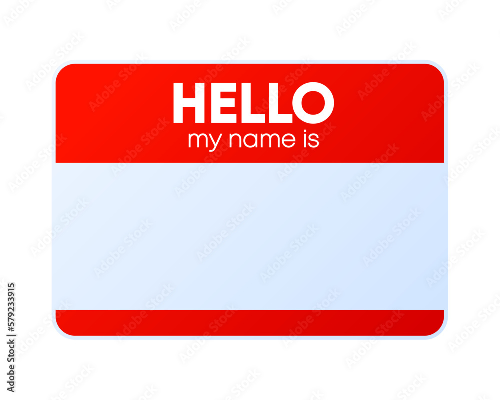 Name Badge Hello My Name Is Badge With My Name Tag Paper Card For 