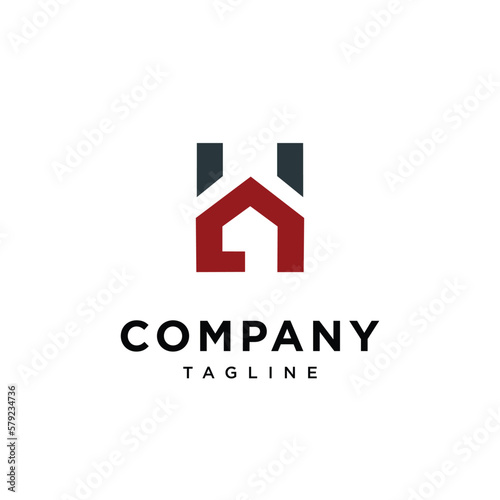 Fototapeta Letter H house logo icon vector template
