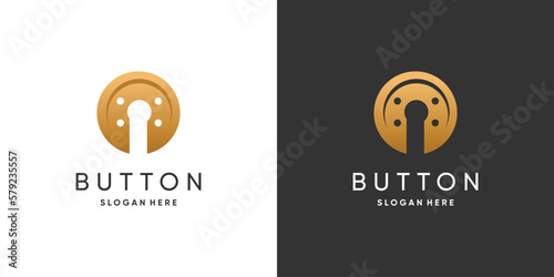 Fashion logo design with button concept idea