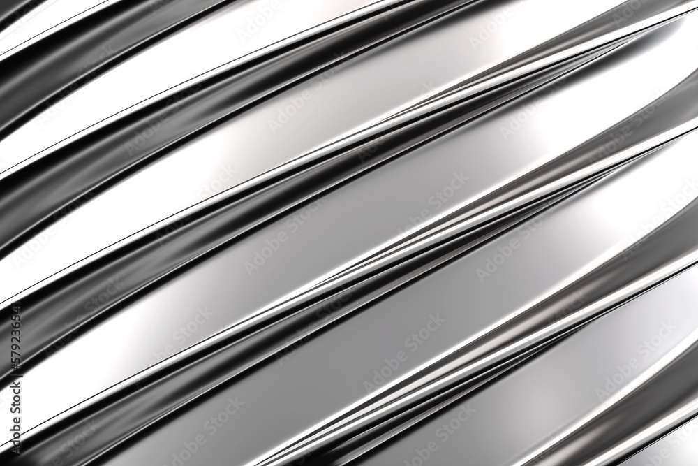 Texture of silver wall metal sheet with wave surface. Metallic plate texture. Diagonal silver grey stripes wallpaper banner design. Corrugated metal plate background.3d rendering Texture of silver wall metal sheet with wave surface. Metallic plate texture. Diagonal silver grey stripes wallpaper banner design. Corrugated metal plate background.3d rendering