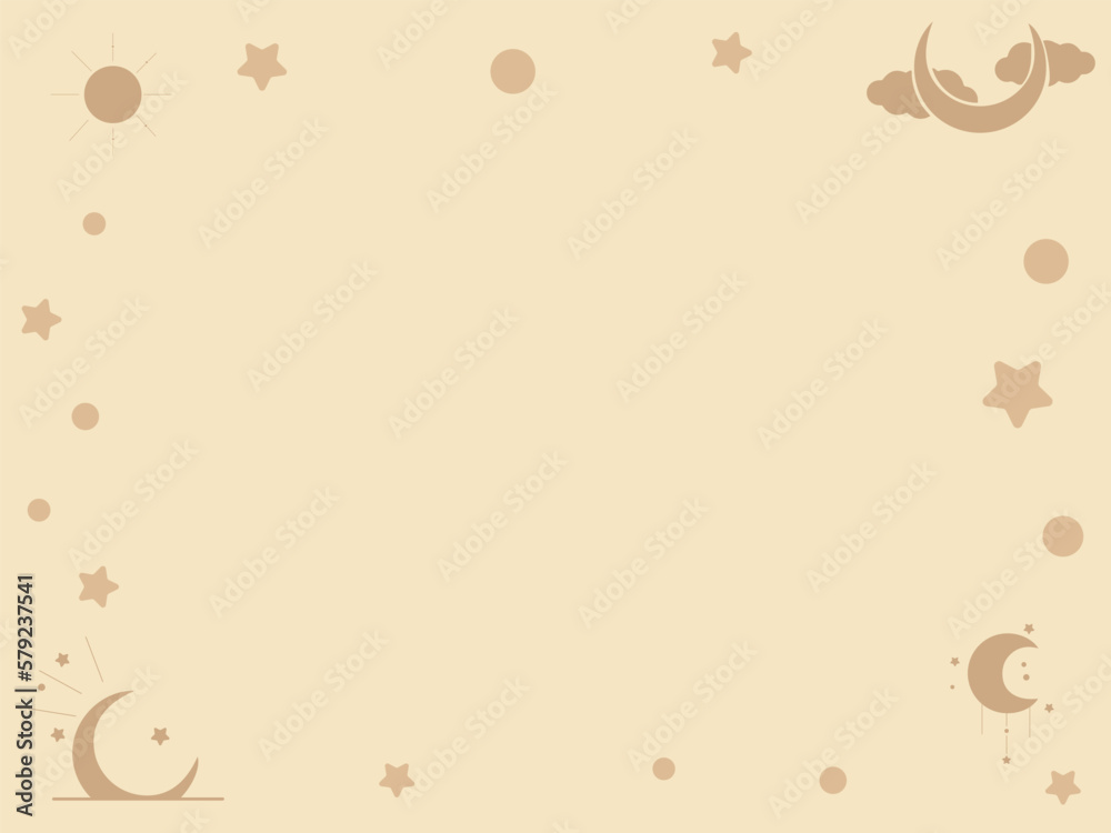 vector sky moon stars border on brown background vector sky moon stars border on brown background