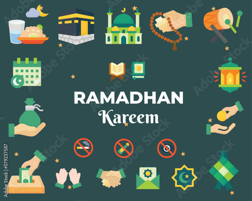 Obraz na płótnie Ramadan kareem illustration elements set