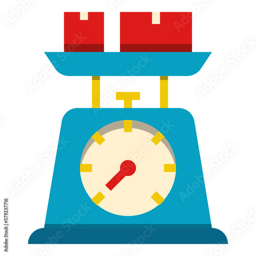 Simple weight flat icon, balance and heaviness and drop related concept on the white background
