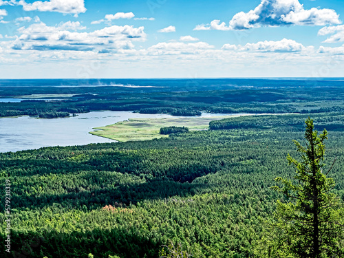 Fototapeta Naklejka Na Ścianę i Meble -  beautiful view of the wooded Ural mountains