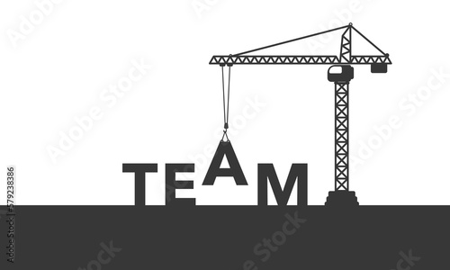 Build a team for a successful banner. Vector illustration.