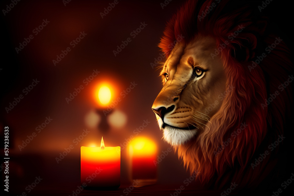 lion in the night