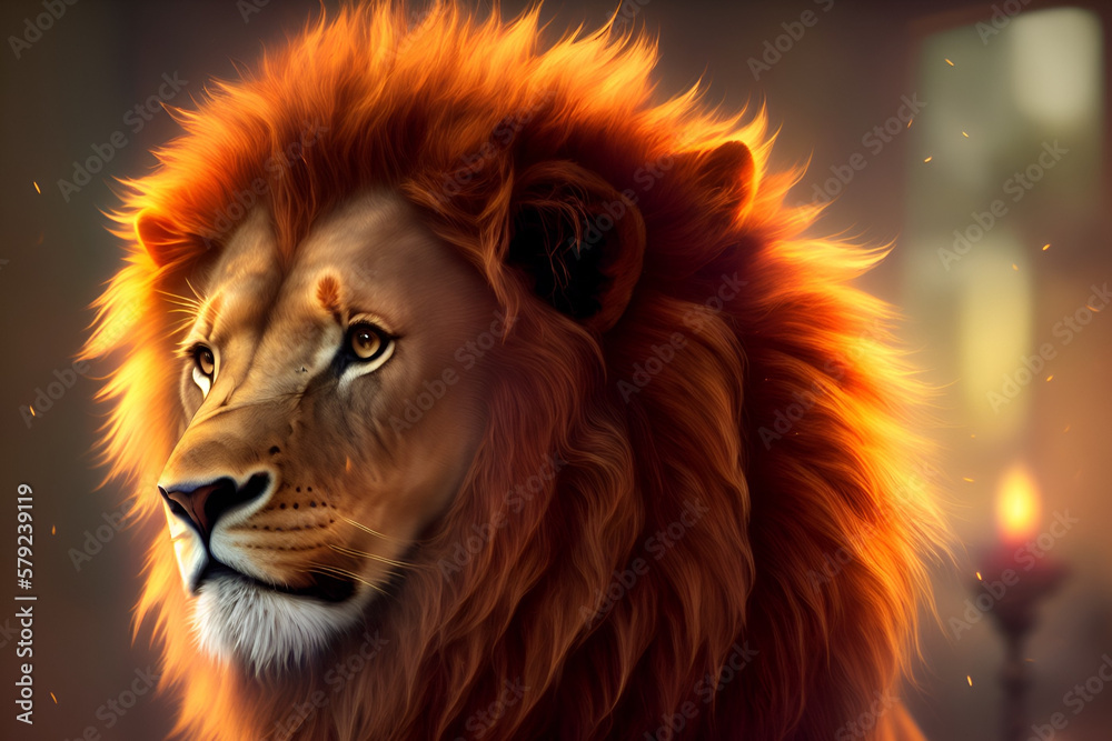 portrait of a lion