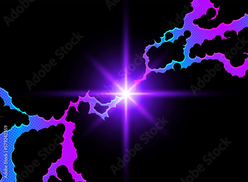 雷のエフェクト背景イラスト