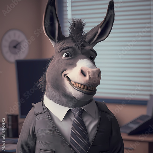 Donkey with Business Suit