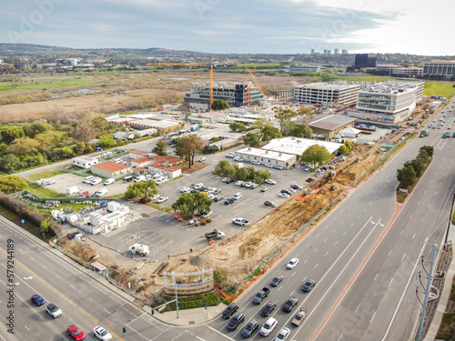 Irvine, California – March 6, 2023: aerial drone photo toward UC University of California Irvine North Campus during under construction  © HunYoung