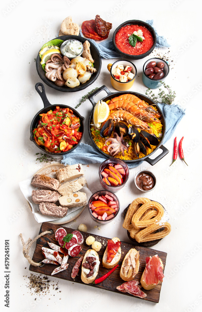 An assortment of Spanish tapas. An assortment of Spanish tapas.