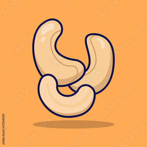 Cashew nut vector icon illustration. Nut icon concept isolated. Flat design