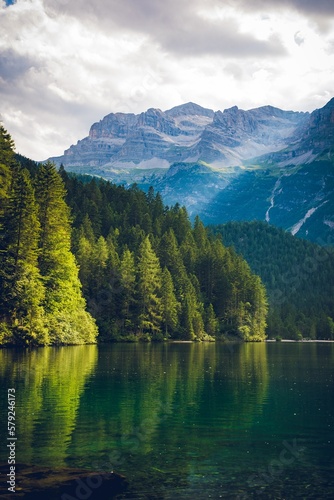 lake and mountains