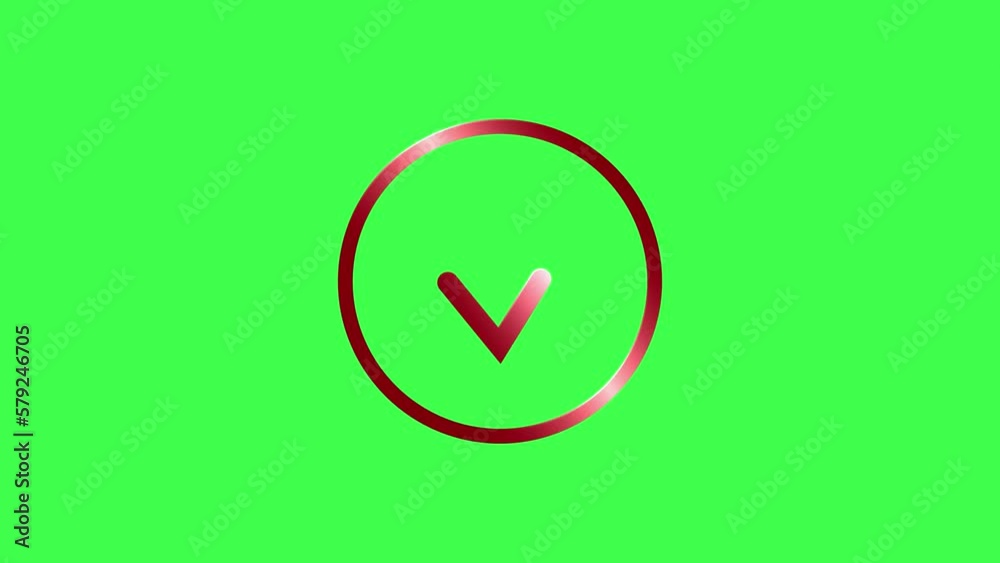 Check mark 3d icon animation. Red check mark with green screen. Animation in motion graphics of a check mark symbol. Chroma key Check mark 3d icon animation. Red check mark with green screen. Animation in motion graphics of a check mark symbol. Chroma key