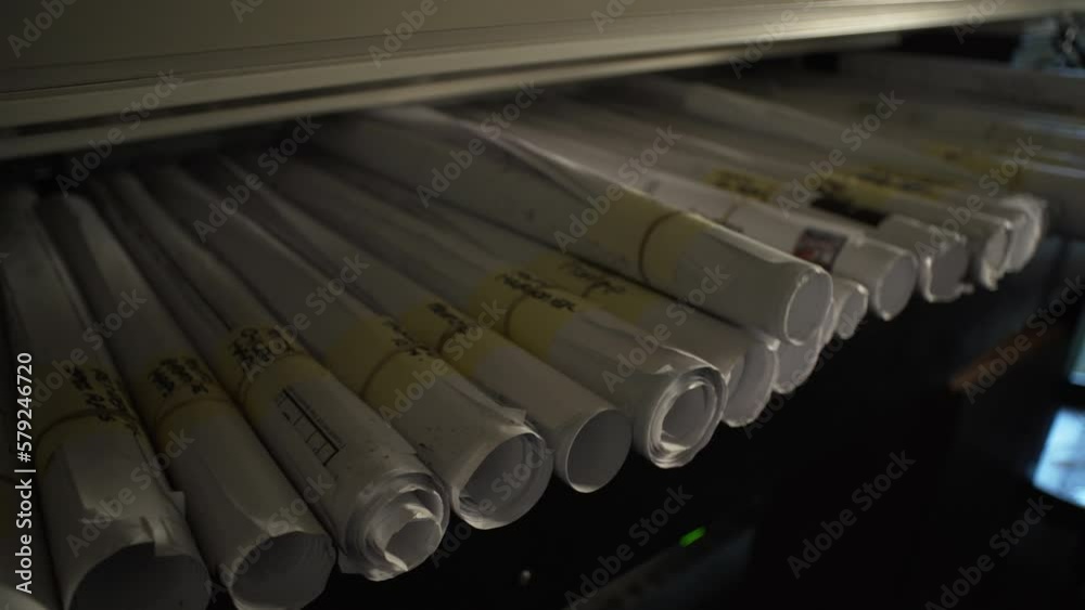 Large Collection of Architect Engineer Blueprints - Dolly Shot Right (4K UHD) Large Collection of Architect Engineer Blueprints - Dolly Shot Right (4K UHD)