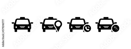 taxi icon vector illustration. car, transport, or vehicle icon. Black style - stock vector.