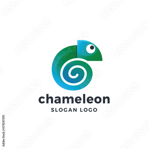 Gradient Chameleon Logo Vector Illustration