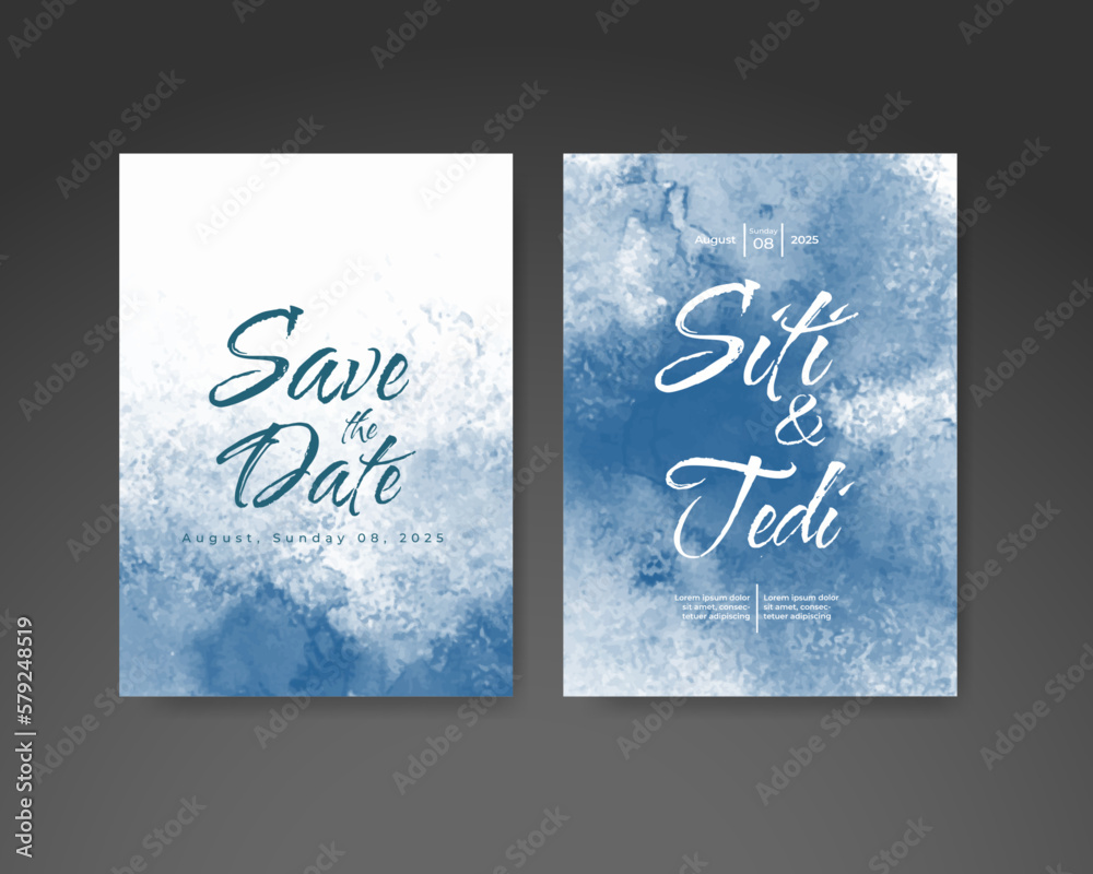 Wedding invitation with abstract watercolor background Wedding invitation with abstract watercolor background