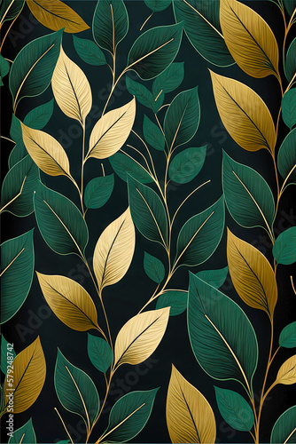 Wallpaper Mural Beautiful colorful leaves. Abstract background or wallpaper. Printable artwork. Generative AI. Torontodigital.ca