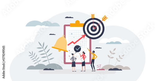 Working on project for effective goal accomplishment tiny person concept, transparent background. Teamwork job with productive time management.