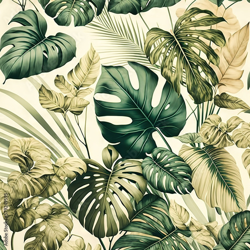 Wallpaper Mural Beautiful colorful tropical leaves. Abstract background or wallpaper. Printable artwork. Generative AI. Torontodigital.ca