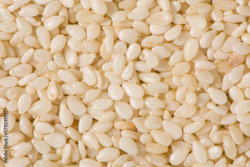 white sesame seeds texture background.