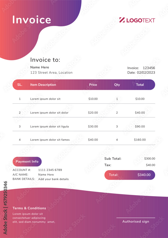 Corporate Invoice Design Template Bill form Business Payments Details Corporate Invoice Design Template Bill form Business Payments Details
